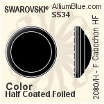 施華洛世奇 Framed 圓拱形 熨底平底石 (2080/H) SS34 - 顏色（半塗層） 鋁質水銀底