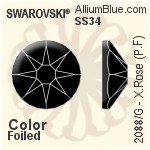 Swarovski XIRIUS Rose (Partly Frosted) Flat Back No-Hotfix (2088/G) SS34 - Color With Platinum Foiling