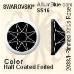 Swarovski Rimmed XIRIUS Rose Flat Back No-Hotfix (2088/I) SS16 - Color (Half Coated) With Platinum Foiling