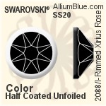Swarovski Rimmed XIRIUS Rose Flat Back No-Hotfix (2088/I) SS16 - Crystal Effect With Platinum Foiling