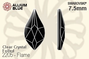 スワロフスキー Flame ラインストーン (2205) 7.5mm - クリスタル 裏面プラチナフォイル - ウインドウを閉じる