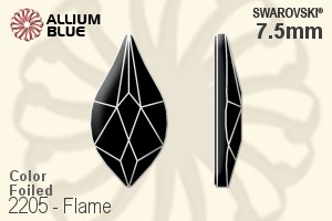 スワロフスキー Flame ラインストーン (2205) 7.5mm - カラー 裏面プラチナフォイル - ウインドウを閉じる