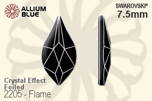 Swarovski Flame Flat Back No-Hotfix (2205) 7.5mm - Crystal Effect With Platinum Foiling - Click Image to Close