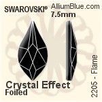 Swarovski Flame Flat Back No-Hotfix (2205) 7.5mm - Crystal Effect With Platinum Foiling