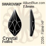 施华洛世奇 Flame 熨底平底石 (2205) 7.5mm - 透明白色 铝质水银底