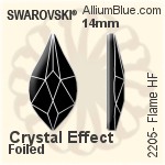 スワロフスキー Flame ラインストーン ホットフィックス (2205) 7.5mm - クリスタル 裏面アルミニウムフォイル