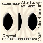 施華洛世奇 圓拱形 馬眼形 熨底平底石 (2208/4) 8x4.5mm - 水晶珍珠 無水銀底