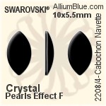 施華洛世奇 圓拱形 馬眼形 平底石 (2208/4) 10x5.5mm - 水晶珍珠 白金水銀底