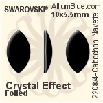 施华洛世奇 圆拱形 马眼形 平底石 (2208/4) 10x5.5mm - 水晶珍珠 白金水银底