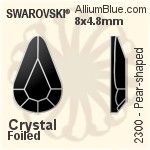 Swarovski Pear-shaped Flat Back No-Hotfix (2300) 8x4.8mm - Color With Platinum Foiling
