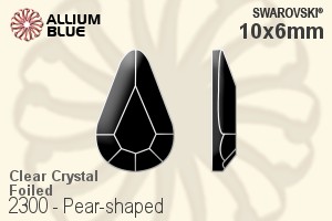 Swarovski Pear-shaped Flat Back No-Hotfix (2300) 10x6mm - Clear Crystal With Platinum Foiling - Haga Click en la Imagen para Cerrar
