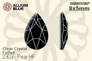 施华洛世奇 Pear 熨底平底石 (2303) 8x5mm - 透明白色 铝质水银底