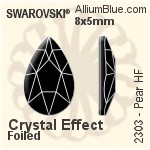 Swarovski Pear Flat Back Hotfix (2303) 14x9mm - Crystal Effect With Aluminum Foiling