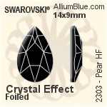 Swarovski Pear Flat Back Hotfix (2303) 14x9mm - Clear Crystal With Aluminum Foiling