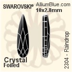 Swarovski Raindrop Flat Back No-Hotfix (2304) 14x3.9mm - Crystal Effect With Platinum Foiling