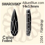 スワロフスキー Raindrop ラインストーン (2304) 14x3.9mm - カラー 裏面プラチナフォイル
