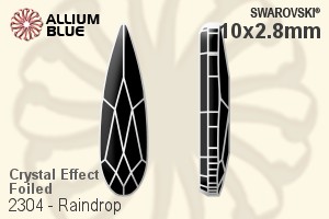 Swarovski Raindrop Flat Back No-Hotfix (2304) 10x2.8mm - Crystal Effect With Platinum Foiling