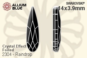 Swarovski Raindrop Flat Back No-Hotfix (2304) 14x3.9mm - Crystal Effect With Platinum Foiling