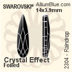 Swarovski Raindrop Flat Back No-Hotfix (2304) 6x1.7mm - Clear Crystal With Platinum Foiling