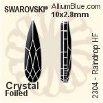 施華洛世奇 Raindrop 熨底平底石 (2304) 14x3.9mm - 透明白色 鋁質水銀底