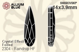 Swarovski Raindrop Flat Back Hotfix (2304) 14x3.9mm - Crystal Effect With Aluminum Foiling