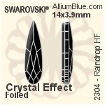 スワロフスキー Raindrop ラインストーン ホットフィックス (2304) 14x3.9mm - クリスタル 裏面アルミニウムフォイル