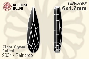 施華洛世奇 Raindrop 平底石 (2304) 6x1.7mm - 透明白色 白金水銀底 - 關閉視窗 >> 可點擊圖片