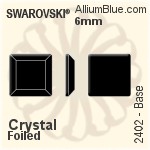 施华洛世奇 Base 平底石 (2402) 6mm - 透明白色 白金水银底