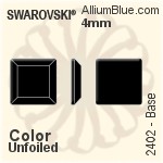 Swarovski Base Flat Back No-Hotfix (2402) 6mm - Clear Crystal With Platinum Foiling