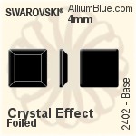 Swarovski Base Flat Back No-Hotfix (2402) 6mm - Color (Half Coated) Unfoiled