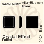 施華洛世奇 Base 平底石 (2402) 6mm - 顏色（半塗層） 無水銀底
