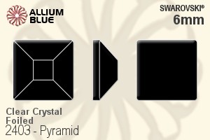 Swarovski Pyramid Flat Back No-Hotfix (2403) 6mm - Clear Crystal With Platinum Foiling - Click Image to Close