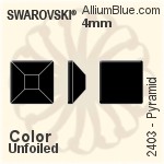 Swarovski Pyramid Flat Back No-Hotfix (2403) 6mm - Clear Crystal With Platinum Foiling