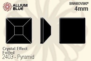 Swarovski Pyramid Flat Back No-Hotfix (2403) 4mm - Crystal Effect With Platinum Foiling - Click Image to Close