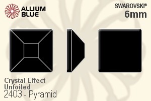 施华洛世奇 Pyramid 平底石 (2403) 6mm - 白色（半涂层） 无水银底 - 关闭视窗 >> 可点击图片