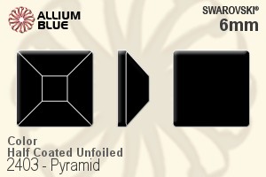 Swarovski Pyramid Flat Back No-Hotfix (2403) 6mm - Color (Half Coated) Unfoiled