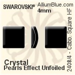 施華洛世奇 圓拱形 正方形 熨底平底石 (2408/4) 6mm - 水晶珍珠 無水銀底