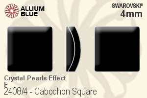 スワロフスキー カボション Square ラインストーン (2408/4) 4mm - クリスタルパールエフェクト 裏面プラチナフォイル