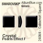 施华洛世奇 圆拱形 正方形 平底石 (2408/4) 6mm - 水晶珍珠 白金水银底
