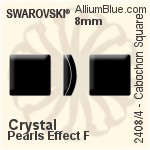 施华洛世奇 圆拱形 正方形 平底石 (2408/4) 8mm - 水晶珍珠 白金水银底