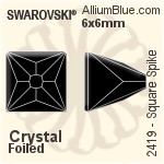Swarovski Square Spike Flat Back No-Hotfix (2419) 4x4mm - Color (Half Coated) With Platinum Foiling