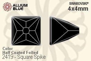 SWAROVSKI 2419 4X4MM BLACK DIAMOND SHIMMER F