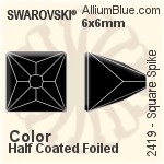 Swarovski Square Spike Flat Back No-Hotfix (2419) 5x5mm - Crystal Effect With Platinum Foiling