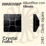 Swarovski Classic Square Flat Back No-Hotfix (2483) 10mm - Crystal Effect Unfoiled