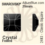 Swarovski Classic Square Flat Back No-Hotfix (2483) 25mm - Crystal Effect Unfoiled