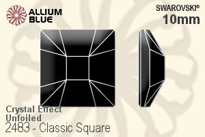スワロフスキー Classic Square ラインストーン (2483) 10mm - クリスタル エフェクト 裏面にホイル無し