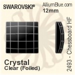施华洛世奇 棋盘 熨底平底石 (2493) 12mm - 透明白色 铝质水银底