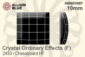 施華洛世奇 棋盤 熨底平底石 (2493) 10mm - 白色（半塗層） 鋁質水銀底