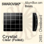 施华洛世奇 棋盘 平底石 (2493) 8mm - 透明白色 白金水银底