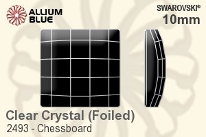 Swarovski Chessboard Flat Back No-Hotfix (2493) 10mm - Clear Crystal With Platinum Foiling - Click Image to Close